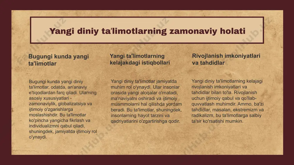 yangi dinniy taʼlimotlar va sektalar - Page 5