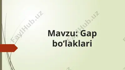 gap boʻlaklari — PPTX