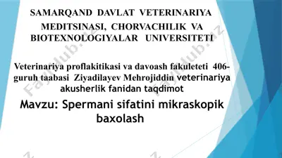 sperma sifatini mikroskopik baholash — PPTX