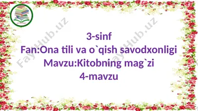 3-sinf fan:ona tili va o`qish savodxonligi — PPTX