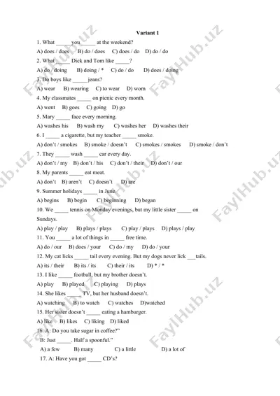 english grammar quiz — DOCX