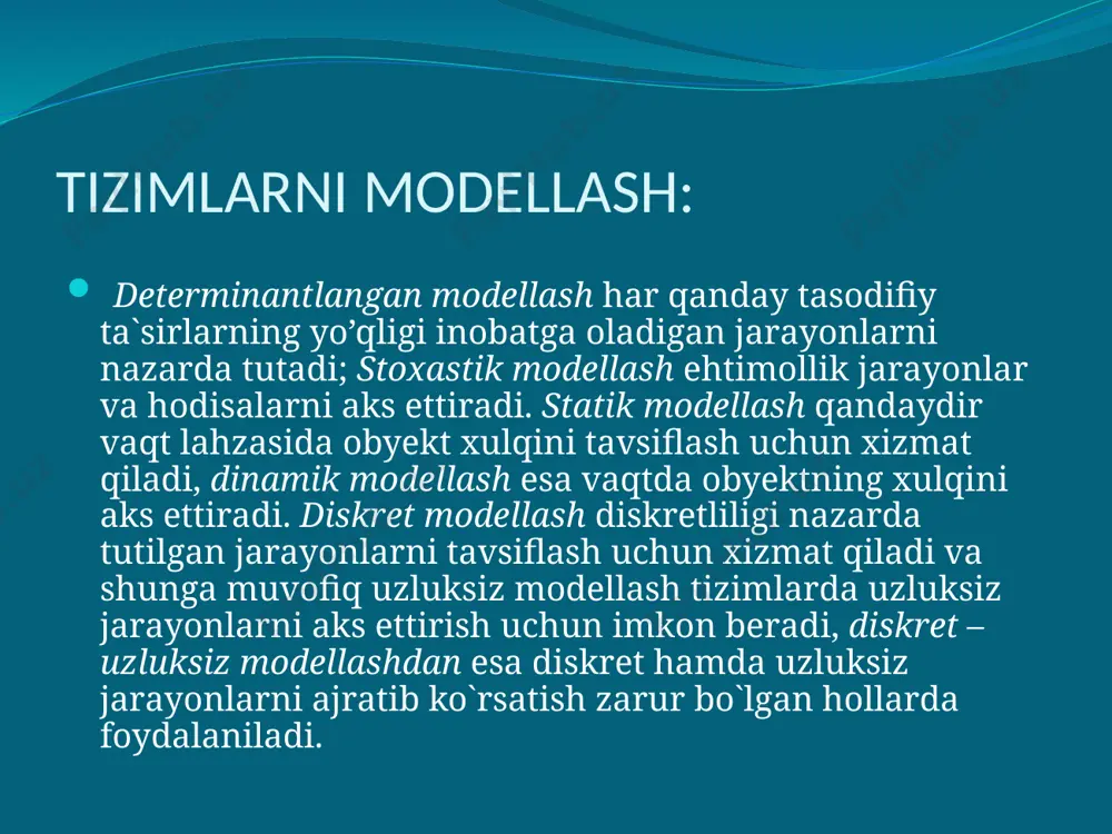 tizimlarni modellashtirish turlari - Page 5