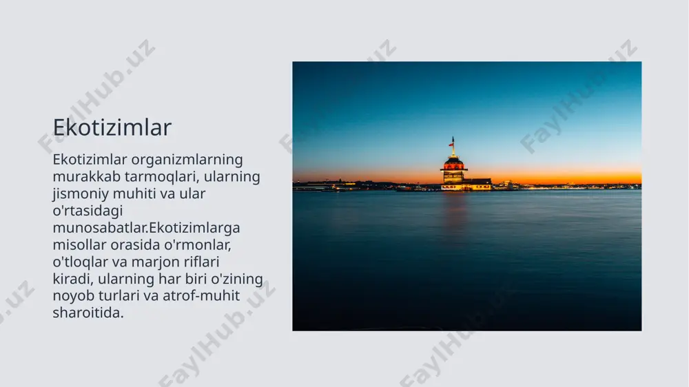 larni boshqarish, tabiatni muhofaza qilish, ifloslanishni nazorat qilish choralarini va ekologik toza amaliyotlarni rivojlantirishning turli usullari mavjud.atrof muhitni himoya qilish uchun faol qadamlar qo'yish orqali biz hamma uchun sog'lom va barqaror kelajakni ta'minlashimiz mumkin. image1.jpg image2.jpg image3.jpg image4.jpg image5.jpg image6.jpg image7.jpg image8.jpg image9.jpg image10.jpg image11.jpg image12.jpg image13.jpg image14.jpg /docprops/thumbnail.jpeg