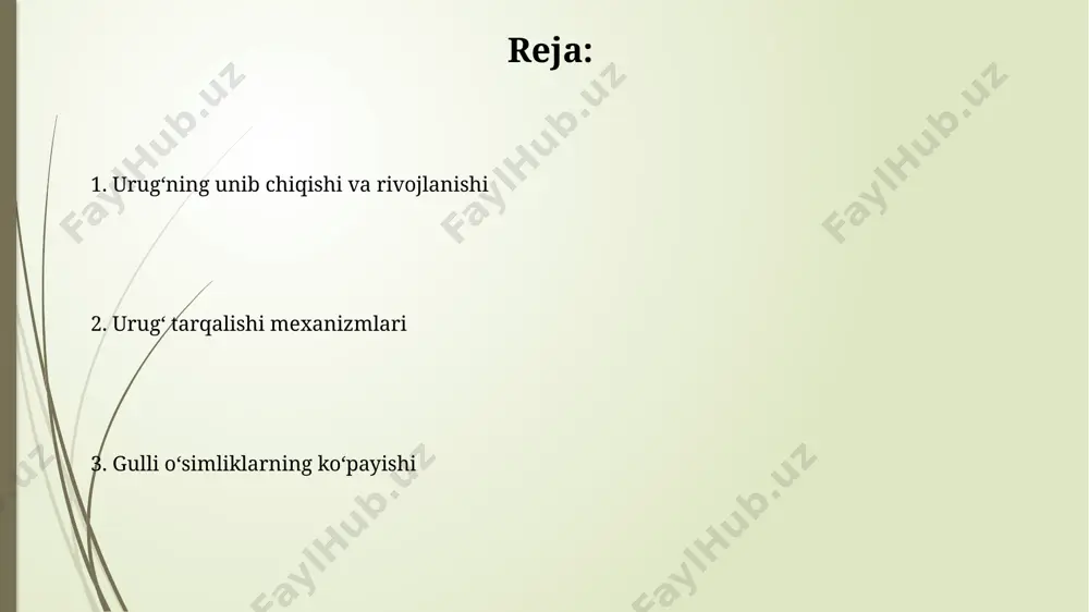 da, masalan, 10 metr balandlikdagi qoraqalpogʻiston choʻllaridagi tuproqqa o'simliklar 2000 dan ortiq changlatuvchi zarrachalar tarqatadi. shamol orqali changlanish samaradorligi, namangan viloyatining togʻli hududlarida o'suvchi gulli o'simliklarda, shamol tezligi va yo'nalishiga bog'liq holda 70% gacha yetishi mumkin. changlanish turlari changlanish turlarining 30% dan ortig'i shamol yordamida, ayniqsa, qoraqalpog'istonning cho'l hududlarida tarqaladi, bu esa ularning keng tarqalishini ta'minlaydi. changlanishning suv orqali tarqalish usuli, ayniqsa, amudaryo bo'ylarida joylashgan 15 ga yaqin changlanish turi uchun xos bo'lib, suv oqimi bilan 5-10 km masofaga tarqalishi mumkin. urug'lanish jarayoni gulgul urug'ining tarqalishi shamol yordamida 5-7 metr masofaga yetishi mumkin, ammo ba'zi hollarda, ayniqsa, buxoro viloyatining cho'l hududlarida, hayvonlar orqali ham tarqaladi. gulgul oʻsimliklarining changlanishi asosan 30 dan ortiq hasharot turlari orqali, jumladan, samarqand viloyatida uchraydigan 15 turi orqali amalga oshiriladi, bu esa urug'lanish samaradorligini oshiradi. suv orqali urug' tarqalishi suv orqali urug' tarqalishi, gidroxoriy deb ataladi va dunyoning 2000 dan ortiq o'simlik turi, jumladan, osiyo va …