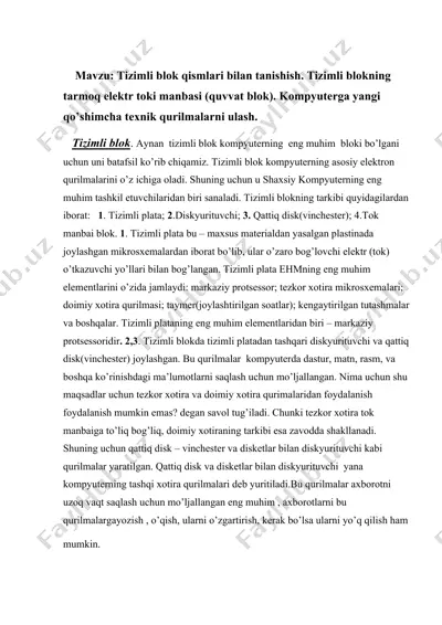 tizimli blok qismlari bilan tanishish — DOCX