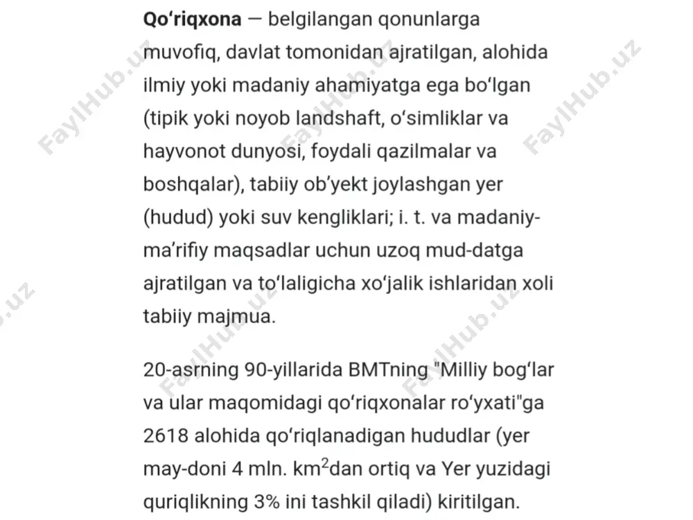mavjud qòriqxonalar va ularning hozirgi holati - Page 3