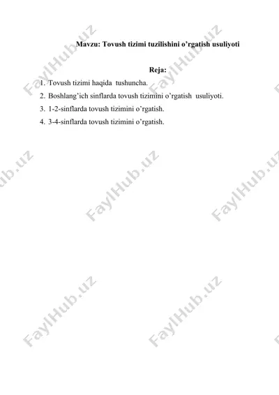 tovush tizimi tuzilishini o’rgatish usuliyoti — DOCX