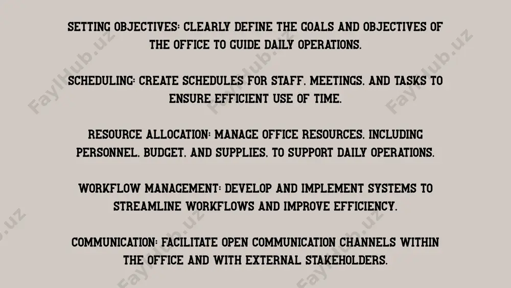 planning and organizing the work of an office manager - Page 5