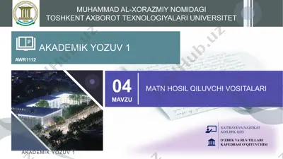 matn hosil qiluvchi vositalari — PPTX
