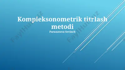 kompleksonometrik titrlash metodi — PPTX