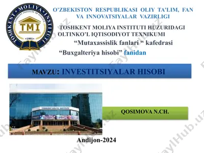 investitsiyalar hisobi — PPTX