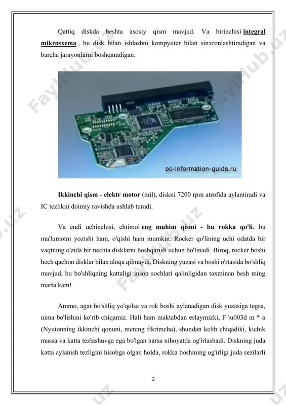 og'irligi juda sezilarli bo'lib qoladi. tabiiyki, bu holda diskka zarar etkazilishi muqarrar. aytgancha, disk bilan nima sodir bo'ldi, unda bu bo'shliq biron sababga ko'ra yo'q bo'lib ketdi: ishqalanish kuchining roli ham muhimdir, ya'ni. uning deyarli yo'qligi, roker soniyada 60 martagacha siljish paytida ma'lumotni o'qiy boshlaganda. ammo kuting, bu erda rokkani harakatga keltiradigan va hatto bunday tezlikda ishlaydigan dvigatel qayerda? aslida, bu ko'rinmaydi, chunki u shunday elektromagnit tizimtabiatning 2 kuchlari o'zaro ta'sirida ishlash: elektr va magnetizm. ushbu o'zaro ta'sir rokerni to'g'ridan-to'g'ri ma'noda yorug'lik tezligiga qadar tezlashtirishga imkon beradi. to'rtinchi qism - qattiq diskning o'zi bu ma'lumot yozilgan va ma'lumot o'qilgan joy, aytmoqchi, ularning bir nechtasi bo'lishi mumkin. xo'sh, qattiq disk dizaynining beshinchi va oxirgi qismi, albatta, boshqa barcha komponentlar o'rnatiladigan holat. amaldagi materiallar quyidagicha: deyarli butun tanasi plastikdan yasalgan, ammo yuqori qopqoq har doim metalldir. yig'ilgan kassa ko'pincha "qamoq" deb nomlanadi. izolyatsiya zonasi ichida havo yo'q, aksincha vakuum mavjud degan fikr …
