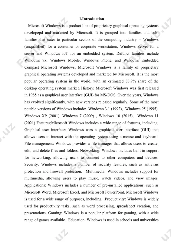 some disadvantages, including: cost: windows is a proprietary operating system, which means that it is not free to use. security: windows has been criticized for its security vulnerabilities. updates: windows requires regular updates, which can be time-consuming and disruptive. bloatware: windows can come pre-installed with a number of unwanted applications, known as bloatware. overall, microsoft windows is a powerful and versatile operating system that is used by millions of people around the world. it has a number of advantages, but also some disadvantages. 2.basic text editing. creating a new text file: in notepad, click on the "file" menu and select "new". a new, blank text file will be created. opening an existing text file: in notepad, click on the "file" menu and select "open". navigate to the location of the text file you want to open and double-click on it. saving a text file: in notepad, click on the "file" …
