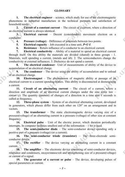 electrical engineering glossary — DOC