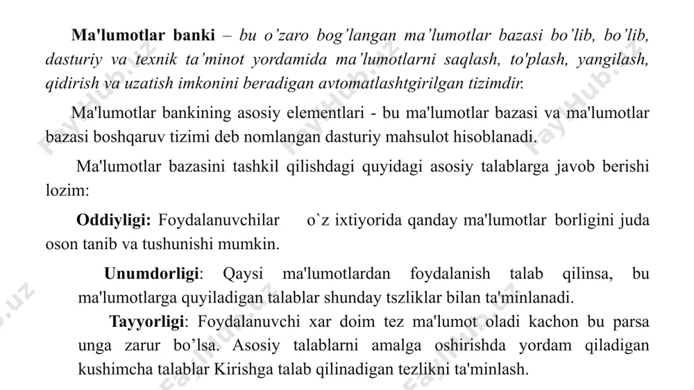 bo‘ladi: boshlang‘ich dasturni nazorat qilish va uni obj turga aylantirish; matn muharriri yordamida dasturni exe faylga aylantirish. exe faylning bajarilishi uchun mbbt ning mavjud bo‘lishi shart emas, interpretator tartibida ishlaydigan mbbt ga dbase iii plus, foxbase va karat kiradi, kompilyator tartibida clipper, panel tartibida esa clario ishlaydi. e’tiboringiz uchun rahmat!!! image1.png image2.png /docprops/thumbnail.jpeg