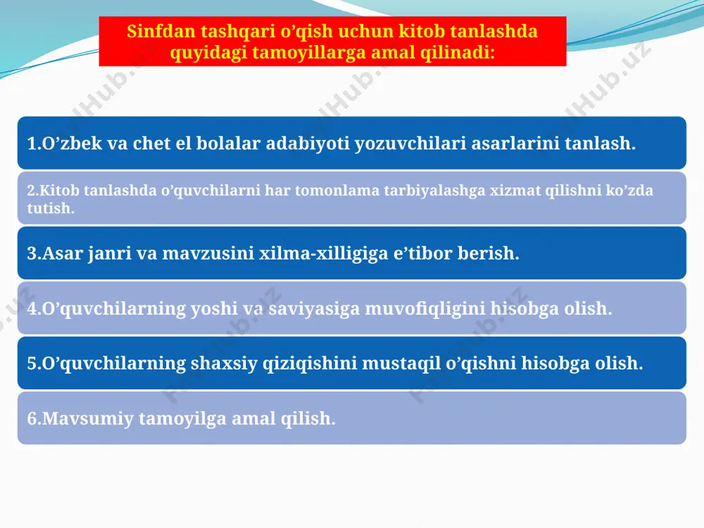 sitalaridan biri to’g’ri uyushtirilgan qayta hikoyalashdir. maktab tajribasida to’liq, qisqartirib, tanlab va ijodiy qayta hikoya qilish turlari mavjud. boshlang’ich sinf o’quvchilari uchun matnni to’liq yoki matnga yaqin qayta hikoyalash ancha oson, boshqa turlari esa nisbatan qiyinroqdir. qayta hikoyalashda o’qilgan hikoya mazmuni yuzasidan o’qituvchining savoli o’quvchilarni hikoyaning detallari haqida, ayrim voqealar o’rtasidagi bog’lanishning sabab-natijalari haqida fikrlashga qaratilishi lozim. asar syujetining rivojlanishida qatnashuvchi shaxslar, ularning xatti-harakati asosiy rol o’ynaydi. bolalar asar mazmunini unda ishtirok etuvchi shaxslar va ularning xatti-harakati, harakterli xususiyatlarini tahlil qilish yordamida yaxshi anglab etadilar. o’qituvchining savoli asar qahramonlari nima qilgani, ularning u yoki bu xatti-harakatlari qaerda va qanday sharoitda yuz bergani haqida so’zlab berishga, voqealarning izchil bayon qilinishiga va o’zaro bog’liqlikni yoritishga yo’naltirilishi lozim. o’quvchi o’qilgan asar mazmunini o’qituvchi savoli yordamida aytib berishida faqat analizdan emas, sintezdan ham foydalanadi: ayrim faktlarni o’zaro bog’laydi (sintezlaydi), bir-biriga taqqoslaydi, ular yuzasidan muhokama yuritadi va xulosa chiqaradi. ko’pincha boshang’ich sinf o’quvchilari qatnashuvchi shaxslar …
