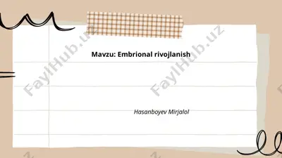 embrional rivojlanish — PPTX