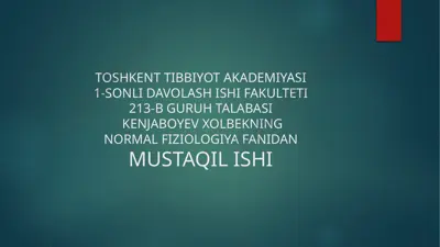 eritrotsitlar fiziologiyasi. gemoglobin — PPTX