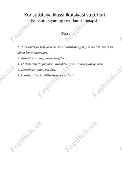 konstitutsiya klassifikatsiyasi va turlari — DOC