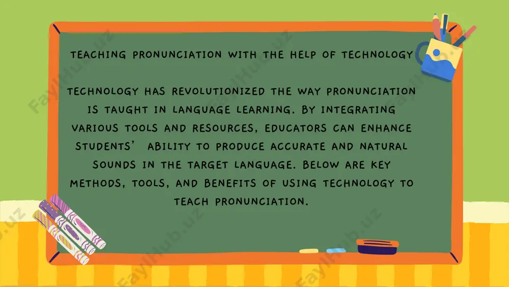 ike real-time transcription or audio analysis in these platforms enhance learning experiences. 5. phonetic training tools software examples: programs such as praat or speech analyzer allow learners to visualize sound waves, pitch, and articulation. benefits: these tools help learners see how their pronunciation differs from a native speaker’s, making corrections more precise. 6. augmented reality (ar) and virtual reality (vr) innovative tools: apps like mondly ar or immerse vr provide immersive environments for learners to practice pronunciation in real-life scenarios. benefits: these environments make learning more engaging and practical. youtube and online video platforms content: educational channels focus on english pronunciation, such as rachel’s english or bbc learning english. benefits: learners can access free, diverse resources tailored to their level and goals. 8. ai-powered pronunciation tutors examples: tools like google’s ai tutor in its search feature or chatgpt. how it works: ai-based tutors can provide instant feedback on pronunciation accuracy, …