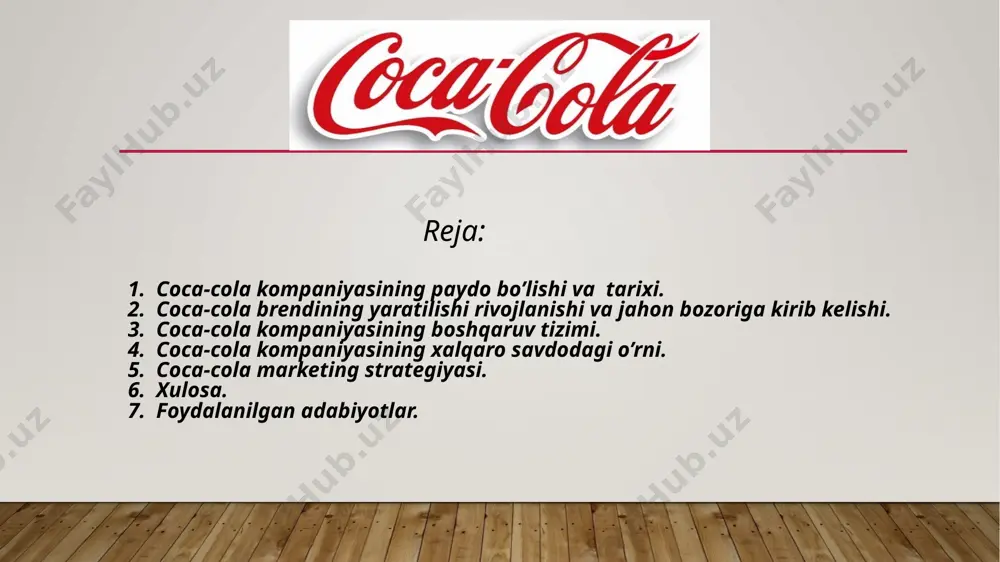 lga ega boʻlgan shishasi ishlab chiqarildi. oradan 100 yil oʻtgach bu shisha butun dunyo boʻylab darhol tanib olinadigan darajaga yetdi. kandler coca-cola kompaniyasini 1919-yilda ernest vudraff boshchiligidagi bir guruh tadbirkorlarga 25 000 000 dollarga sotdi. oʻsha yilning oxirida coca-cola nyu york fond birjasida (nyfb) bir aksiya uchun 40 dollar evaziga oʻzining dastlabki ommaviy taklifini (dot) kiritdi. coca-cola aksiyalari 2016-yilgi yillik hisobotga koʻra koʻtarilib, kompaniyaning bozordagi aksiyalari qiymati taxminan 180 milliard dollarni tashkil etdi va dividendlar ketma-ket 53 marta oʻsdi. birja almashinuvi orqali 1960-yilda sotib olingan minute maid korporatsiyasi coca-colaʼning alkogolsiz ichimliklardan tashqari birinchi korxonasi boʻldi. ushbu muvaffaqiyatli xariddan soʻng coca-cola kompaniyasi 1961-yilda spriteʼni taqdim etdi, uning qiymati hozirda taxminan 5 milliard dollarni tashkil etadi va dunyodagi eng mashhur alkogolsiz ichimliklar orasida uchinchi oʻrinda turadi. coca-cola 1982-yil iyul oyida past kaloriyali ichimlik hisoblanuvchi diet cokeʼni taqdim etdi. bu 1886-yildan beri coca-cola savdo belgisidan foydalangan birinchi yangi brend edi. ishga tushganidan keyin …
