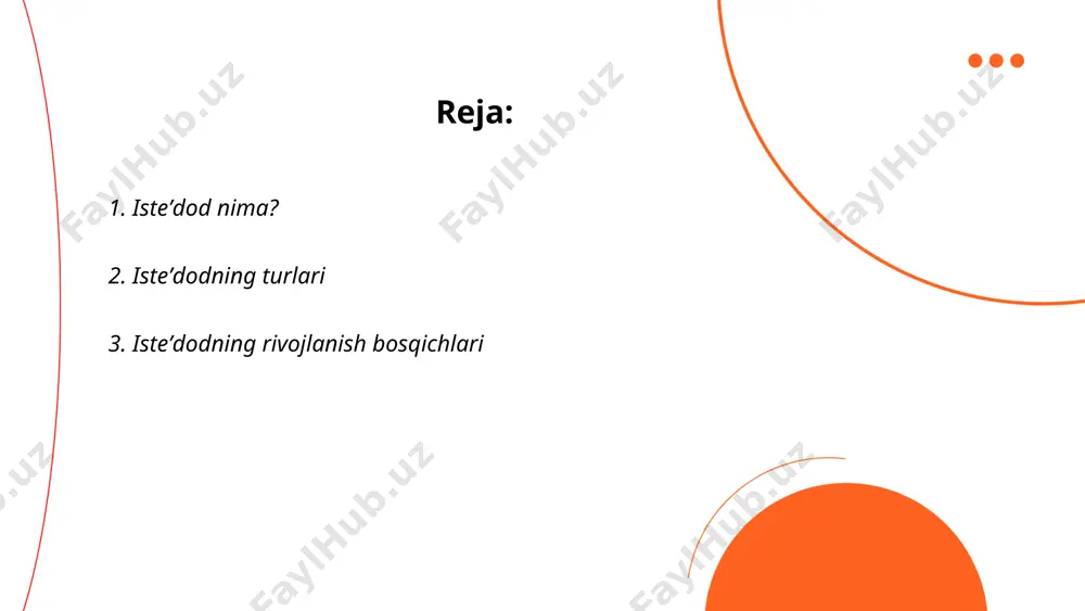 bosqichda isteʼdod toʻliq rivojlanadi va shaxs oʻz sohasida yuqori cho‘qqilarni zabt etadi. bu bosqichda ijodiy yuksalish va innovatsiyalar boʻlib oʻtishi mumkin. har bir bosqichda maxsus yoʻl-yoʻriqlar va qoʻllab-quvvatlash zarur. ... t.me/slaydai_bot 4. intellekt va isteʼdod intellekt va isteʼdod insonning kognitiv qobiliyatlari bilan bogʻliq tushunchalardir. intellekt iq (intelligence quotient) bilan oʻlchanadi va bu testlar boʻyicha oʻrtacha koʻrsatkich odatda 100 ga teng. oʻtgan asr tadqiqotlari iq va isteʼdod oʻrtasidagi bogʻliqlikni oʻrganib, iq koʻrsatkichi yuqori boʻlganlarning isteʼdodli boʻlish ehtimolini aniqlashgan. isteʼdod esa turli jabhalarda — ilm-fan, sanʼat, sport — oʻz ifodasini topadi. masalan, musiqada motsart, matematikada ramanujan isteʼdodning yuqori namunalari hisoblanadi. dunyo boʻylab isteʼdodli bolalar soni aholining taxminan 3-5 foizini tashkil etadi, bu yoshlar maxsus dasturlar orqali qoʻllab-quvvatlanadi. ... t.me/slaydai_bot isteʼdodli bolalarni aniqlash usullari turli xil testlar va kuzatishlarga tayanadi. asosiy usullardan biri intellektual testlardir, masalan, iq testi, bu bola qobiliyatlarini baholashga yordam beradi. shuningdek, kreativlik testlari, masalan, torrance testi ham qoʻllaniladi. bunda …