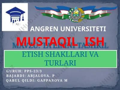 ta’limni tashkil etish shakllari va turlari — PPTX
