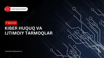 kiber huquq va ijtimoiy tarmoqlar — PPTX