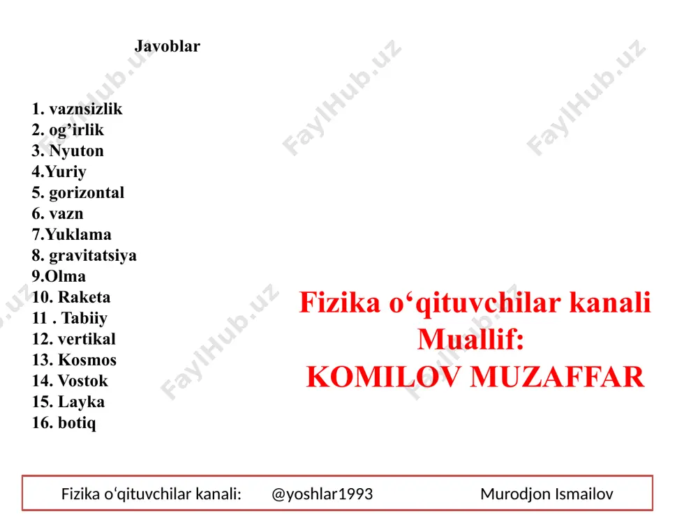 fizika savollari va javoblari - Page 3