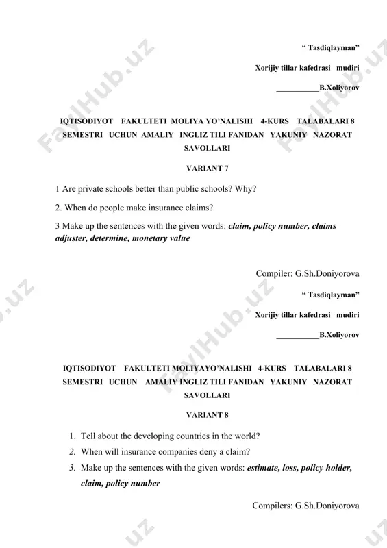 amaliy ingliz tili yakuniy nazorat savollari - Page 4