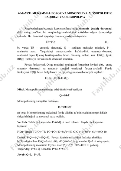 monopolist mahsuloti — DOCX