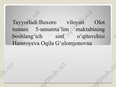 o‘tilgan mavzuni mustahkamlash — PPT