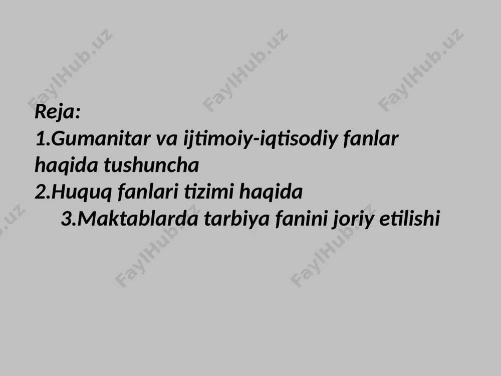 y va gumanitar bilimlar bir-biri bilan chambarchas bog'liq. insonsiz jamiyat mavjud emas. lekin inson jamiyatsiz yashay olmaydi. gumanitar bilimlarning xususiyatlari: tushunish; murojaat qiling matnlar maktublar va ommaviy chiqishlar, kundaliklar va siyosat bayonotlari, badiiy asarlar va tanqidiy sharhlar va boshqalar; bilimlarni bir ma'noli, barcha tan olingan ta'riflarga qisqartirishning mumkin emasligi. eʼtiboringiz uchun rahmat image1.jpeg image2.jpeg image3.jpeg image4.jpeg image5.jpeg