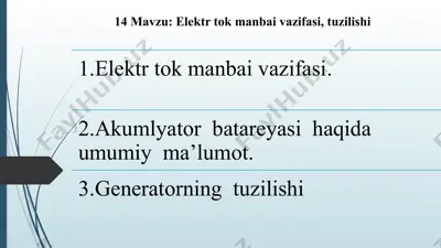 akkumulyator batareyasi — PPTX