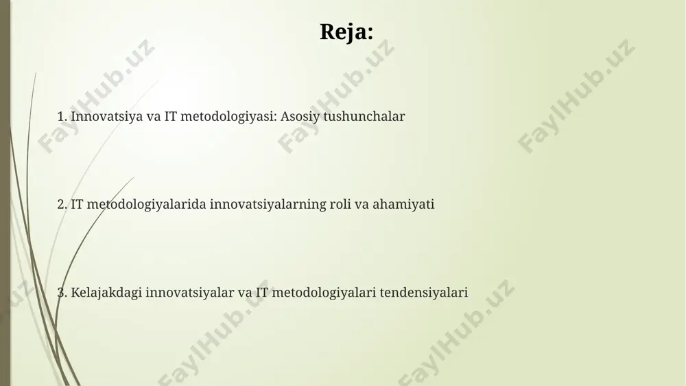 esa it xizmatlari boshqaruvining xalqaro standartlariga javob beradi. lean it metodologiyasi bulutli texnologiyalar va innovatsiyalar bulutga asoslangan devops 15% tezroq dasturiy ta'minotni ishlab chiqish imkonini beradi. serverless computing kabi innovatsiyalar esa, 99.99% ishonchlilikni ta'minlaydi. bulut texnologiyalari 2023-yilda it xarajatlarining 45% ini tashkil etadi, bu esa an'anaviy infratuzilmalarni sezilarli darajada kamaytiradi va agile kabi innovatsion metodologiyalarni kuchaytiradi. bulut xizmatlarining ortishi 30% ga data-driven yondashuvni rivojlantirmoqda. bu esa ai/ml kabi texnologiyalarning tezroq implementatsiya qilinishiga yordam beradi. kelajakdagi tendentsiyalar va xulosalar kelajakdagi tendentsiyalar va xulosalar blokcheyn texnologiyasi it loyihalarini boshqarishda xavfsizlik va shaffoflikni ta'minlaydi. 2030 yilga borib, ushbu yechimdan foydalanish 45% ga oshadi, ayniqsa ta'minot zanjiri va ma'lumotlarni himoya qilish sohalarida. sun'iy intellekt (ai) va mashinaviy o'rganish (ml) metodologiyalari 2025 yilga borib loyihalarni avtomatlashtirish va prognozlashda 70% gacha o'sishni ko'rsatadi, bu esa xatolarni kamaytiradi va samaradorlikni oshiradi. raqamli transformatsiya va metodologiyalar raqamli transformatsiyada agile metodologiyasi va devops amaliyotlari muhim rol o'ynaydi, bu orqali …