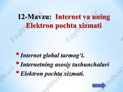 internet global tarmog‘i — PPT
