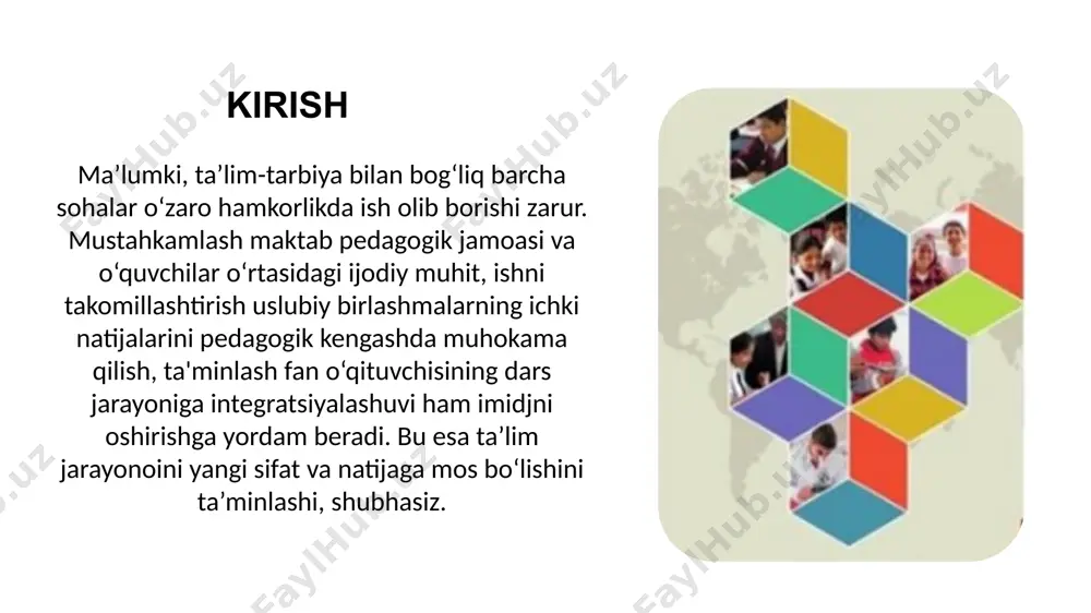 nda turli tashkilotlarning yеtakchi mutaxassislarini jalb qilgan holda xalqaro tadqiqotlarda ishtirok etish orqali mahalliy mutaxassislarimizda monitoring tadqiqotlarini o‘tkazish madaniyati rivojlanadi, ta’lim sifatini baholashning xalqaro standartlarga moslashuviga olib kеladi. milliy ta’lim sifatini baholashdagi nazorat matеriallarini xalqaro tadqiqotlarda qo‘llaniladigan nazorat matеriallari sifati darajasida ishlab chiqish imkonini bеradi. qanday xalqaro baholash dasturlari mavjud? yuqoridagi kabi bir qator xalqaro dasturlar mavjud bo‘lib, ular rivojlangan davlatlardagi ta’lim sifatini yanada oshirishdagi mezon sifatida keng qo‘llanilmoqda. pisa – o‘quvchilarni ta’limiy yutuqlarini baholash xalqaro dasturi pirls – matnni o‘qish va tushunish darajasini aniqlovchi xalqaro tadqiqot timss – maktabda matematika va aniq fanlar sifatini tadqiq qiluvchi xalqaro monitoring icils - kompyuter va axborot savodxonligi bo‘yicha xalqaro tadqiqot pisa – o‘quvchilarning ta’limiy yutuqlarini baholash bo‘yicha xalqaro dastur pisa (inglizcha - programme for international student assessment) – turli davlatlarda 15 yoshli o‘quvchilarning savodxonligini (o‘qish, matematika, tabiiy fanlar) hamda bilimlarini amaliyotda qo‘llash qobiliyatini baholovchi dastur. bu dastur 3 yilda bir marotaba o‘tkaziladi. …