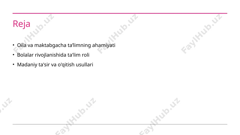 a'lim jarayonida dastlabki tajriba bo'lib, ularning ijtimoiy va kognitiv ko'nikmalarini rivojlantirishga yordam beradi, bu esa kelajakdagi muvaffaqiyatga olib keladi. ta’lim muhitining bolalar rivojlanishidagi ahamiyati. 1 ta'lim muhitining ahamiyati - ta'lim muhitining bolalar rivojlanishida muhim roli bor. ular muhitda o'zaro aloqalar, o'yin va ta'lim jarayonlariga ta'sir ko'rsatadi. 2 o'zaro aloqalar - maktabgacha ta'lim muassasalarida bolalar o'zaro aloqalar orqali ijtimoiy ko'nikmalarni rivojlantiradilar. bu, ularni jamiyatga moslashishga tayyorlaydi. 3 ta'lim va o'yin - ta'lim muhitida o'yin faoliyati bolalar uchun ta'lim jarayonini qiziqarli va samarali qiladi. o'yin orqali yangi bilimlar va ko'nikmalar egallashadi. maktabgacha ta’lim va bolalar psixologiyasi: o'zaro bog'liqlik. maktabgacha ta’limning roli maktabgacha ta’lim bolalar psixologiyasi rivojlanishida muhim ahamiyatga ega. bu davrda bolalar asosiy ijtimoiy va emosional ko'nikmalarni o'zlashtiradi. psixologik rivojlanish preschool education plays a critical role in shaping children’s cognitive and emotional development, fostering skills like problem-solving and emotional regulation from an early age. oila va ta'lim hamkorligi oila va maktabgacha ta’lim …