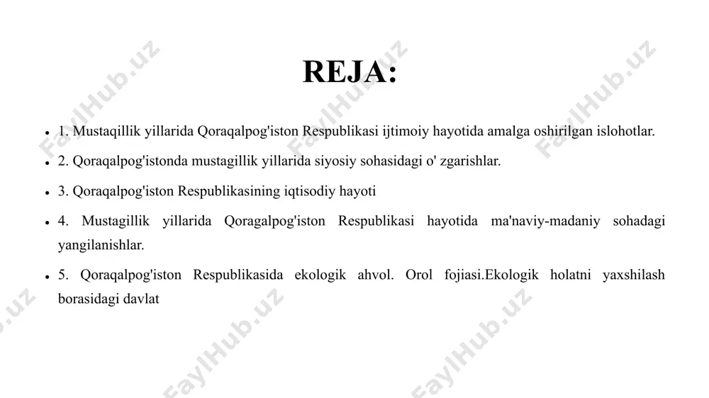 xalqi ko'magida erishdi va o'zining kelajagini yaratishga erishdi.. o'zbekiston respublikasi qoraqalpog'iston respublikasini har tomonlama go'llab - quwvatlab ke lmoqda, 1996 yili o'zbekiston davlat byudistidanrish uchun 10 mlra so'm mablag’ ajratildi . bu qoraqalpog'iston milliy daromadining 55 foizini tashkil qildi.qoraqalpog'istonga berilayotgan moliyaviy yordam miqdori ham o'sib bormoqda. o'zbekiston hukumatining amaliy ko'magi tufayli keyingi yillarda qoragalpog'istonda aholining turmush sharoitini yaxshilash, tub iqtisodiy z islohotlarni amalga oshirish borasida qator ijobiy natijalarga erishildi. eng avvalo, elda tinchlik va barqarorlik mustahkamlandi. respublikada mulkchilikning yangi shakllari paydo bo'la boshladi. ishlab chiqarish va xizmat sohasida nodavlat sektorning hissasi oshib bormoqda. ayni paytda sanoat, qishloq. xo'jalik va savdoda bu ko'rsatkich 90 foizdan ortiqni tashkil qilmoqda. o'zbekiston respublikasi vazirlar mahkamasining 2019 yil 16 yanvardagi “qoraqalpog’iston respub.ikasining mo’ynoq tumanini kompleks ijtimoiy- iqtisodiy rivojlantirish chora-tadbirlari to g'risida"gi qarori lijrosi doirasida atigi 32 ming aholisi bor bitta tuman uchun 1 trilion 485 milliard 176 million so'm mablah ajratildi. 2020-2021 yillarda qoraqalpog'iston respublikasining …