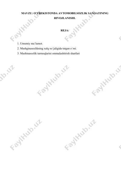 mashinasozlik sanoati — DOCX