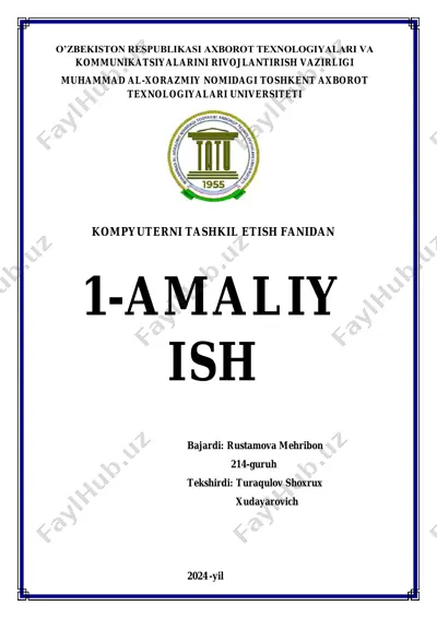 kompyuterni tashkil etish fanidagi amaliy ish javobi — PDF