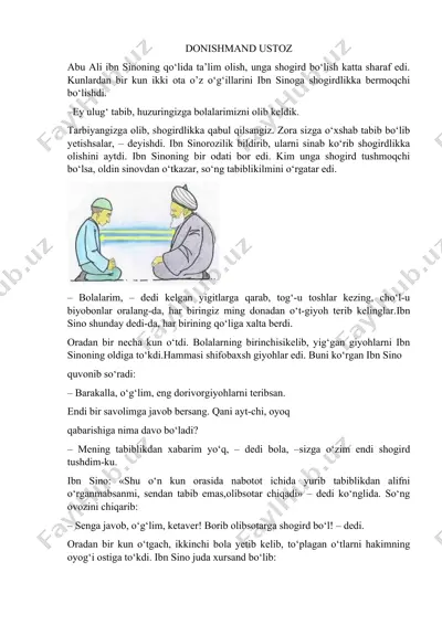 donishmand ustoz hikoyasi — DOCX