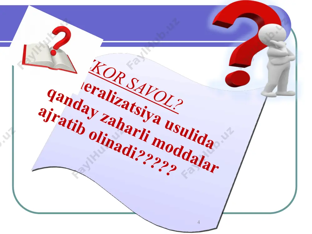 okristallar hosil bo‘ladi: pb+2 + cu(ch3coo)2 + 6kno2 --> k2cu[pb(no2)6] + 2ch3cook + 2k+ 3. seziy xloridi va kaliy yodid bilan reaksiyasi bunda sariq yashil ninasimon kristallar hosil bo‘ladi: pb2+ cscl + 3kj ---> cs[pbj3] + kcl + 2k+ 4. vodorod sulfidli suv bilan reaksiyasi. bunda qora cho‘kma hosil bo‘ladi: pb(no3)2 + h2s ---> pbs + 2hno3 5. xromat kaliy bilan reaksiyasi. bunda sariq-zarg‘aldoq rangi mahsulot hosil bo‘ladi: pb(no3)2+ k2cro4 ---> pbcro4 + 2kno3 6. sulfat kislota bilan reaksiyasi. reaksiya natijasida oq cho‘kma hosil bo‘ladi: pb2+ + so4 ---> pbso4 2pb(ch3coo)2+к2cr2o7+hoh  2pbcro4 +2ch3cooк+2ch3cooh к2cr2o7+ 6кi + 7h2so4  3i2+ cr2(so4)3 +4к2so4+ 7h2o крах i2+ 2na2s2o3 ----------> 2nai+ na2s4o6 miqdorini aniqlash 1. ditizon bilan hosil qilgan rangli eritmani fek usulida aniqlanadi. 2. kompleksonometrik (hajmiy-trilonometrik usulda, indikator erioxrom qora) usulida aniqlanadi. 3. bixromat-yodometrik usulda aniqlash. usul quyidagi reaksiyaga asoslangan: tetraetilqo‘rg‘oshin (teq) teq - antidetonator sifatida yoqilg‘i tarkibiga qo‘shilib, ichki yonish dvigatellarini …