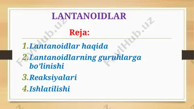lantanoidlar — PPTX