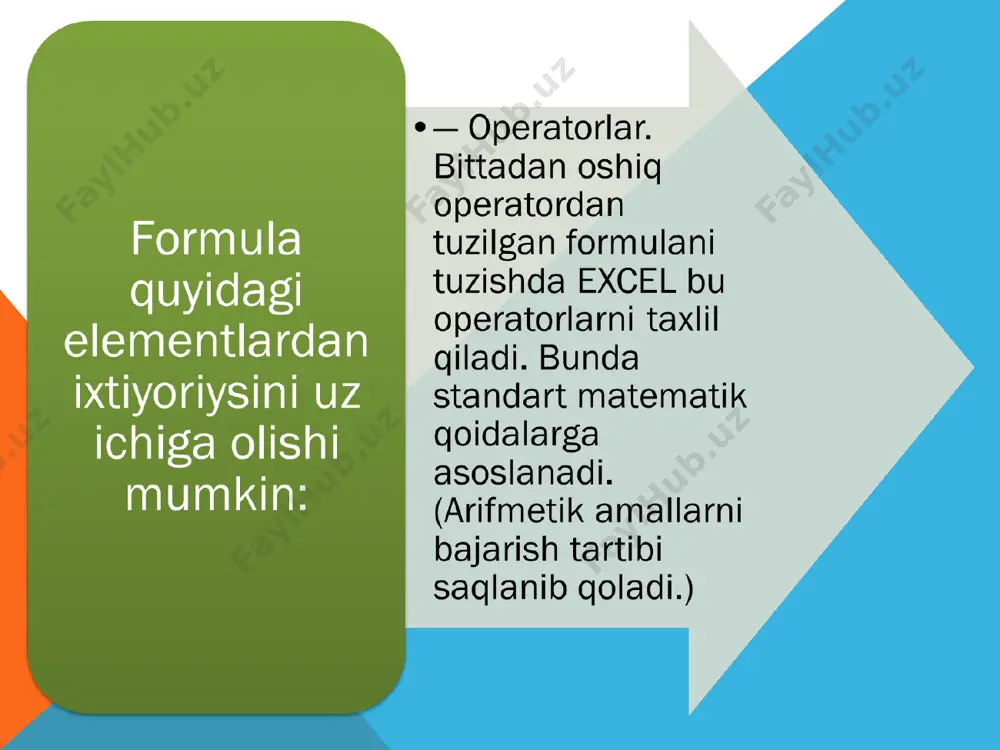 ms excel dasturida formula va funktsiyalar bilan ishlash - Page 3