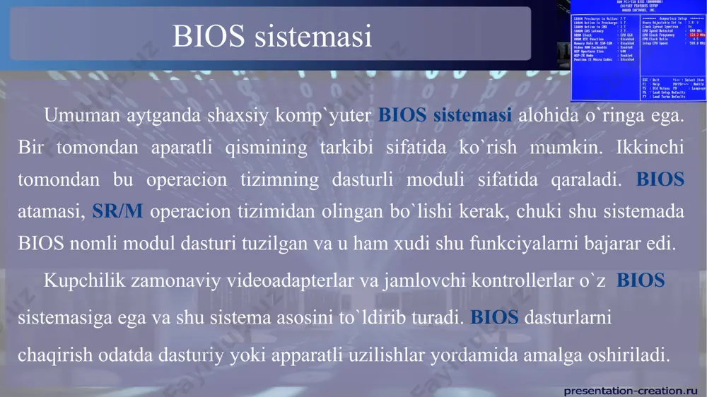 kiritish – chiqarishning bazali sistemasi (bios) - Page 5