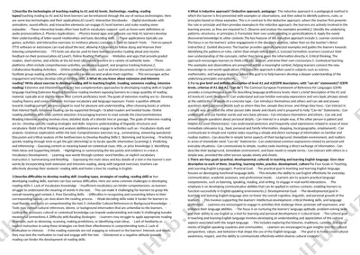 technologies for teaching reading to a1 and a2 levels — DOCX