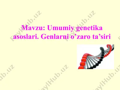 umumiy genetika asoslari. genlarni o’zaro ta’siri — PPTX