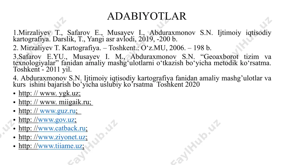 t to’plash kichik ma’muriy hududlardan olingan statistik ma’lumotlarning ahamiyati katta bo’lib, tuzilayotgan ijtimoiy-iqtisodiy kartalarning aniqlik darajasiga ta’siri yuqori bo’lib bunday kartalar aniq va mukammal bo’ladi. kartasi tuzilayotgan hududning katta va kichikligi 2 omilga bog’liq: 1-kartaning masshtabiga, ya’ni karta masshtabi qancha mayda bo’lsa shuncha manba olinayotgan hudud yirik tanlanadi. 2-tasvirlanayotgan kartografik voqea va hodisani taqqoslash xususiyatiga va darajasiga bog’liq. so’nggi paytlarda mamlakatimizda don maxsulotlarini yetishtirishning ko’payishi natijasida g’alla bilan bog’liq bo’lgan sanoat tarmoqlari kengayib bormoqda shu asosda paxta bilan birga don maxsulotlari ishlab chiqariladigan sanoat tugunlari paydo bo’lmoqda, masalan toshkent viloyatidagi yangi yo’l sanoat uzeli (tuguni) hosil bo’lmoqda sanoat komplekslarida bir-biriga yaqin bo’lgan va ishlab chiqarish mahsulotlarining tarkibi ham yaqin bo’lgan va bir-biri bilan bog’liq bo’lgan hududlarda sanoat komplekslari mavjud. masalan o’zbekistonda navoiy sanoat kompleksi shular jumlasidandir. ma’muriy birlikda esa viloyat bo’yicha sanoatni joylashganligi hisobga olinadi. bunga respublikamizda qashqadaryo viloyati misol bo’lishi mumkin. aqsh da esa shtat, fransiya davlat department bo’lishi …