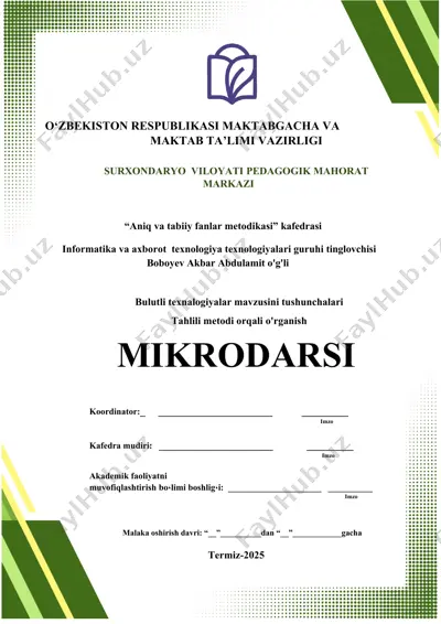 bulutli texnologiyalarning asosiy turlari va ularning farqlari (iaas, paas, saas) — DOCX